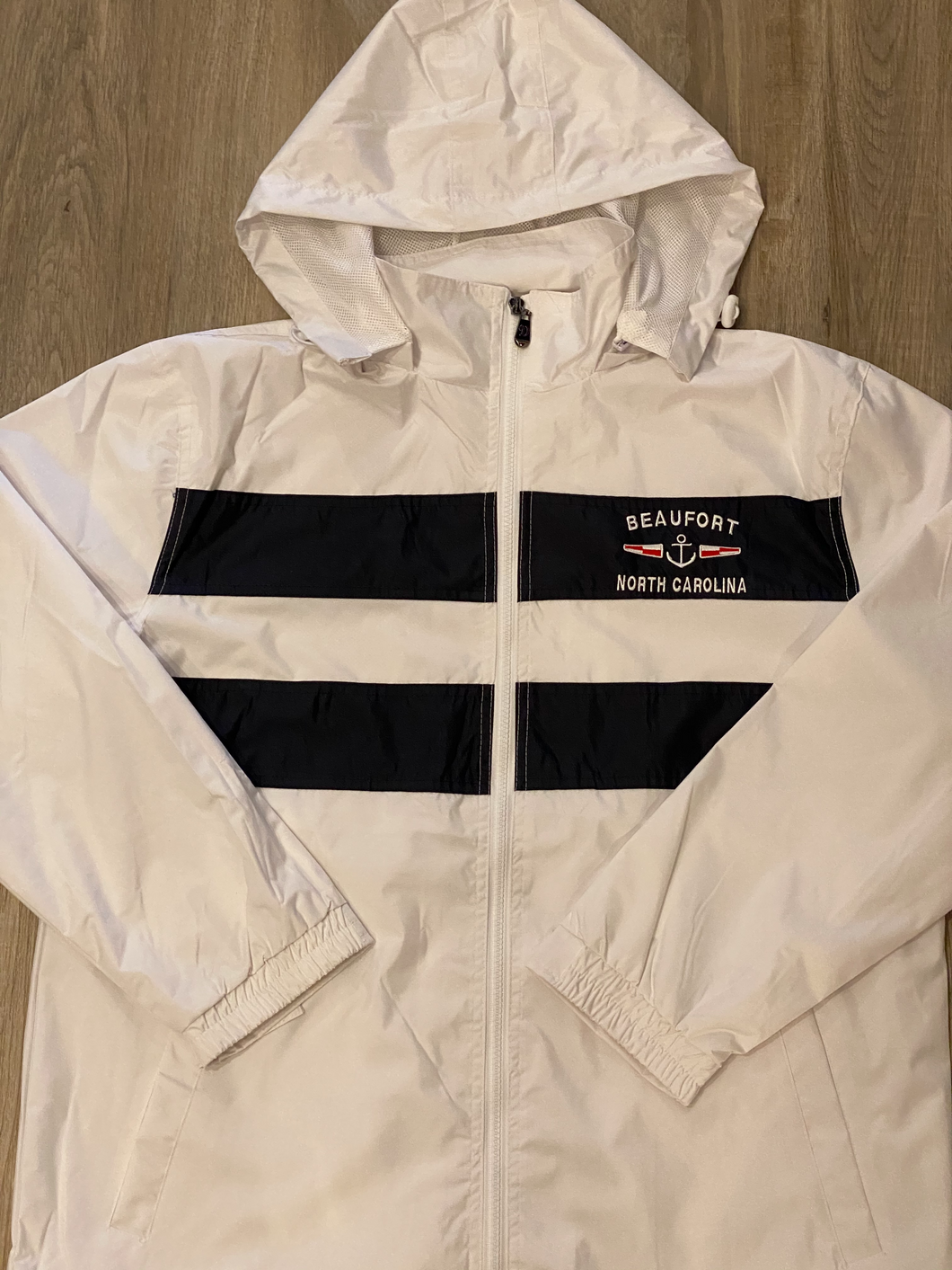White Beaufort Hooded Rain Jacket