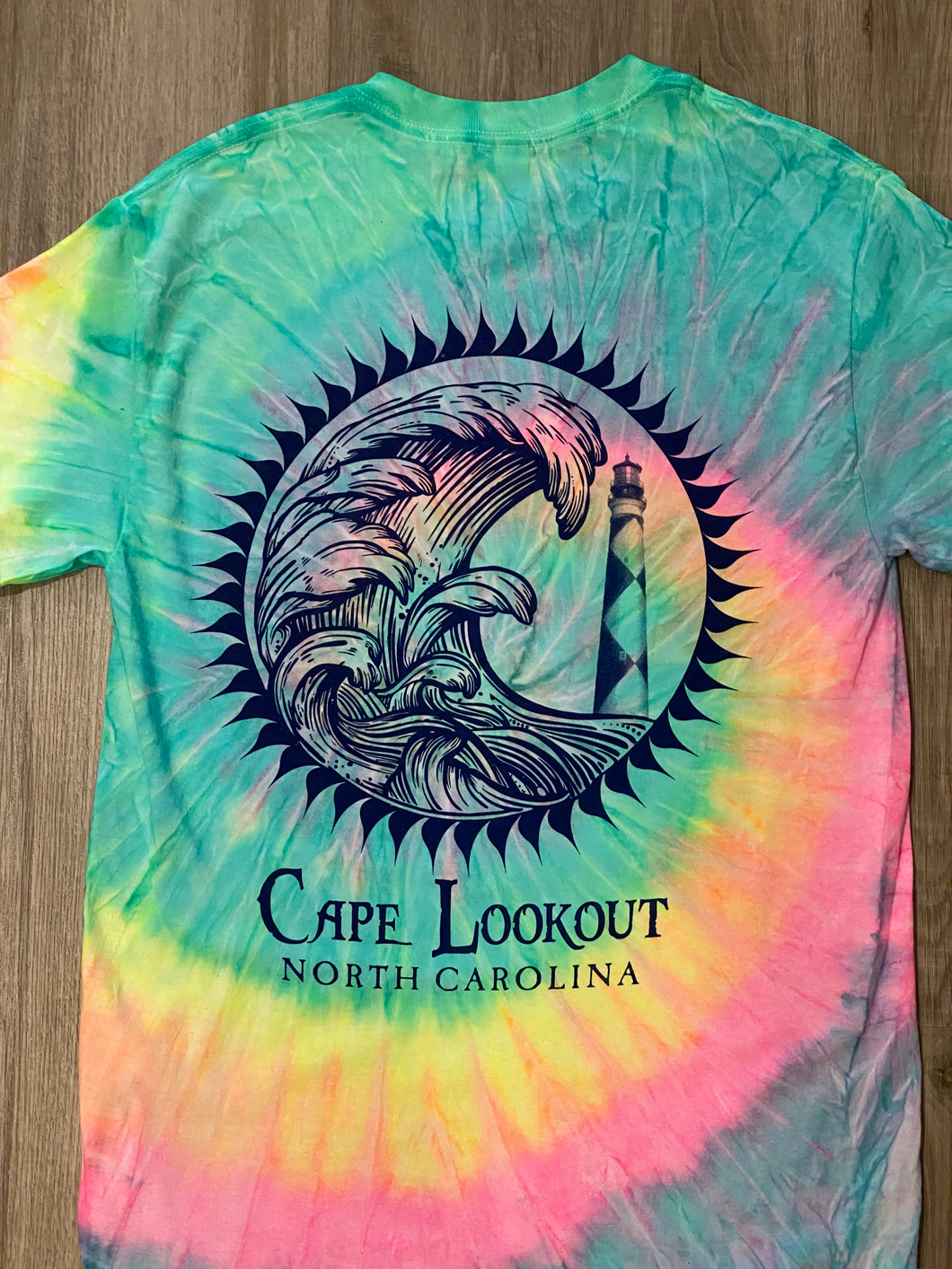 Cape Lookout Waves Tie-Dye T-Shirt